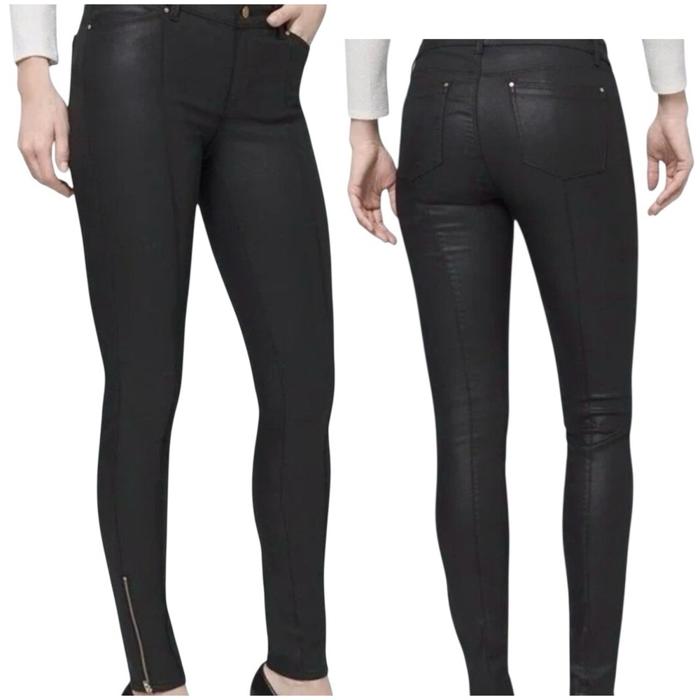 White House Black Market The Skinny Ankle Mid Rise Blk Stretch Pants Sz 0 #543